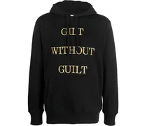 Hoodie mit Slogan-Stickerei - Schwarz