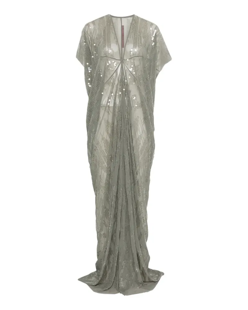 Rick Owens Lilies sequin-embellishment V-neck maxi dress - Grün Grün