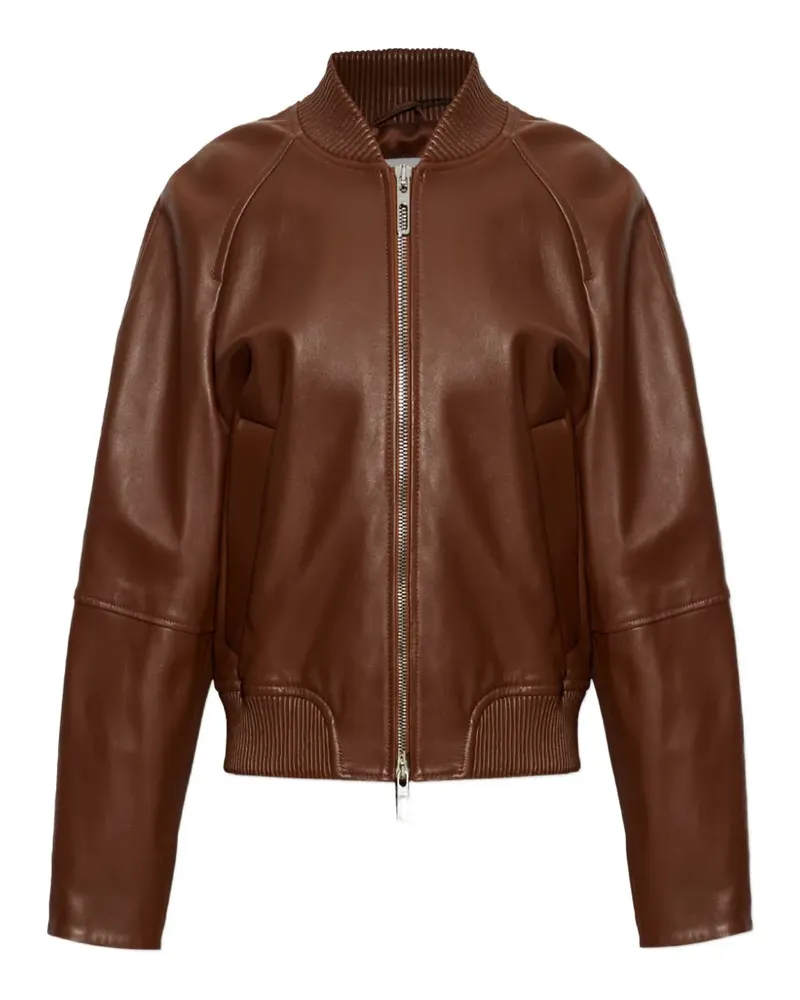 SPORTMAX Amour leather jacket - Braun Braun