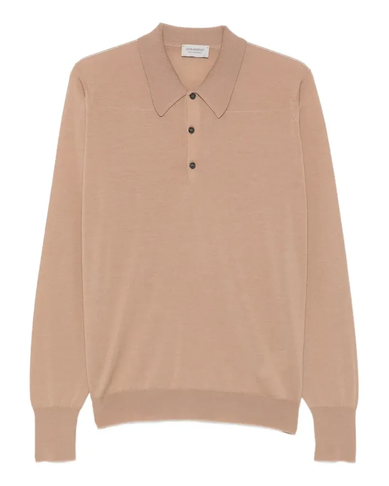 John Smedley Dorset long-sleeve polo shirt - Nude Nude