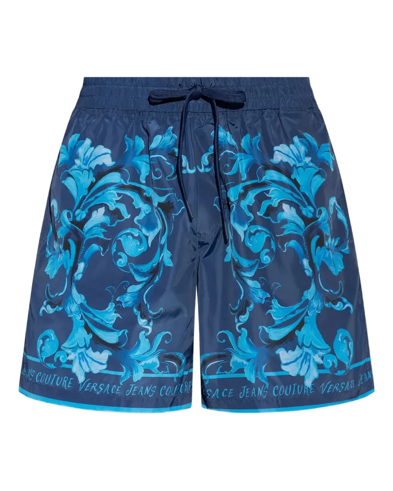 Versace Jeans Shorts mit Barock-Print - Blau Blau