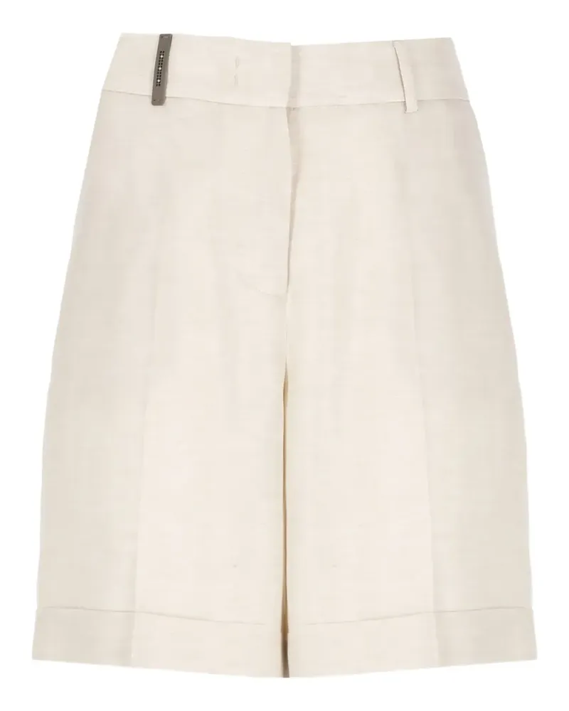 Peserico Shorts mit Lederdetail - Nude Nude