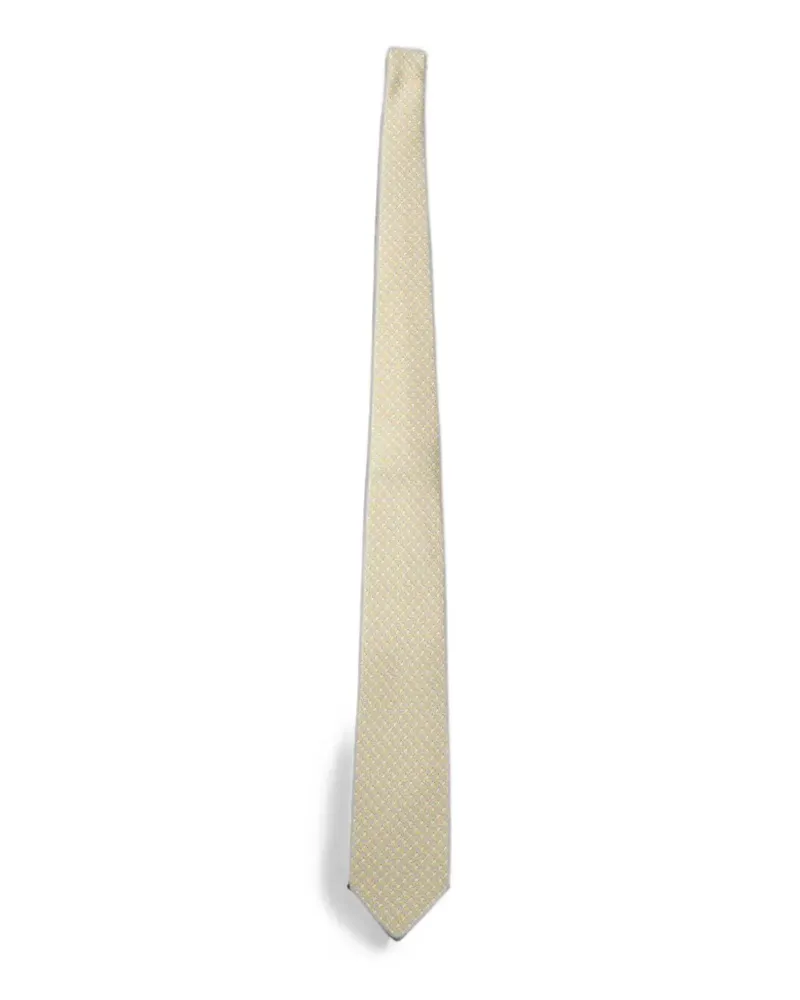Ferragamo geometric-pattern silk tie - Nude Nude