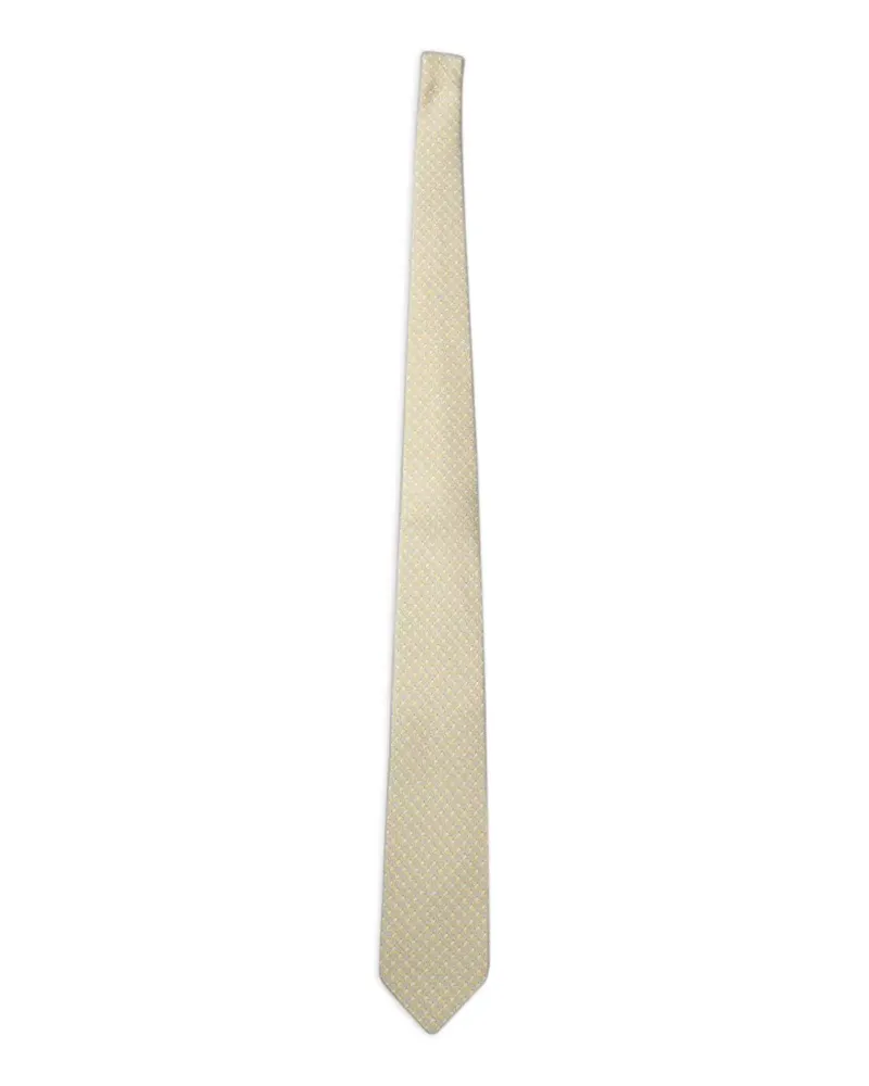 Ferragamo Geometrisch gemusterte Seidenkrawatte - Nude Nude