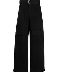 SONGZIO Gerade Cropped-Hose mit hohem Bund Schwarz