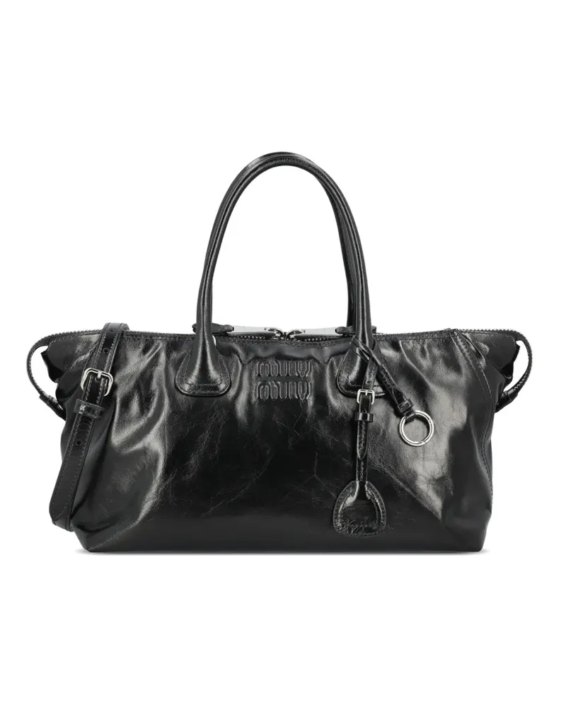 Miu Miu Shopper mit Logo-Prägung - Schwarz Schwarz