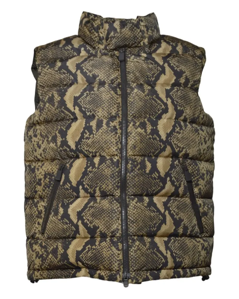 ASPESI zip-up snake-print gilet - Nude Nude