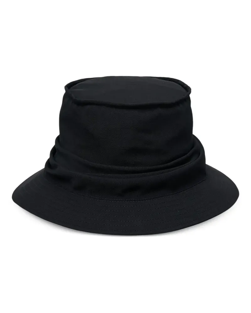 Yohji Yamamoto Drapierter Fischerhut mit Verzierung - Schwarz Schwarz
