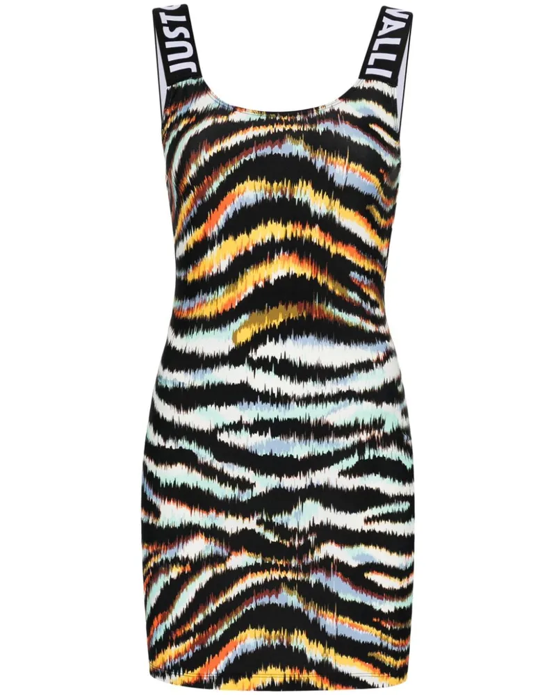 Just Cavalli Jerseykleid mit Ikat-Print Black