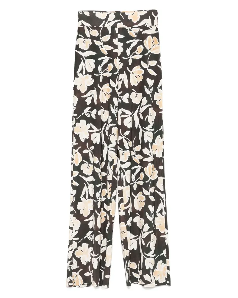 Patrizia Pepe Palazzohose mit Blumen-Print - Schwarz Schwarz
