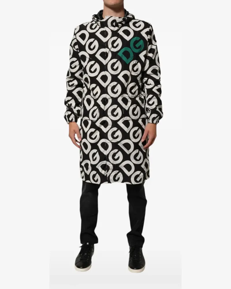 Dolce & Gabbana Kapuzenjacke mit DG-Print - Schwarz Schwarz