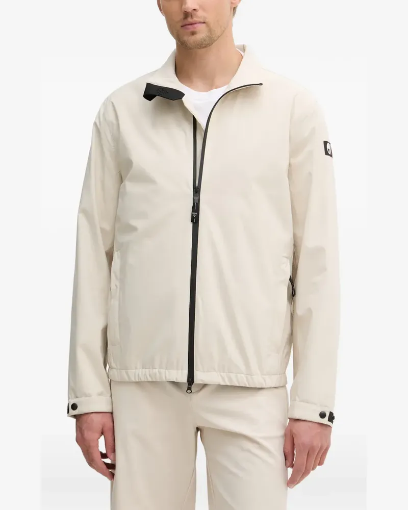 Guess logo-patch zip-up windbreaker - Nude Nude