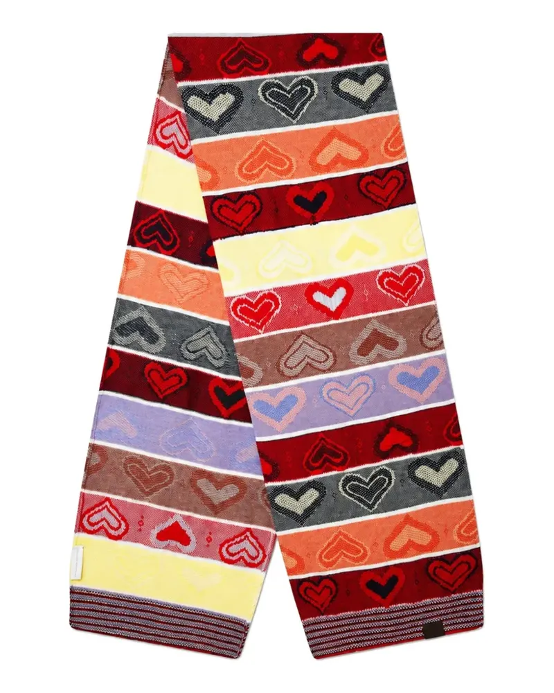 Stella McCartney Fair Isle Schal mit Herz - Rot Rot