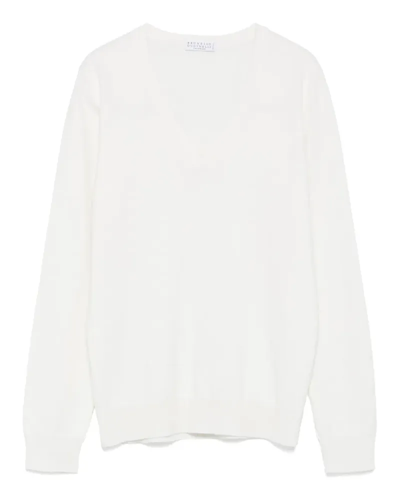 Brunello Cucinelli Pullover mit V-Ausschnitt - Nude Nude