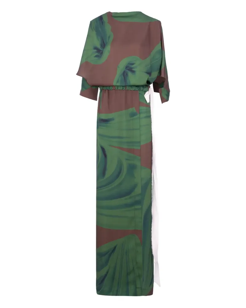 V:PM ATELIER Magnolia Maxikleid mit Print - Grün Grün