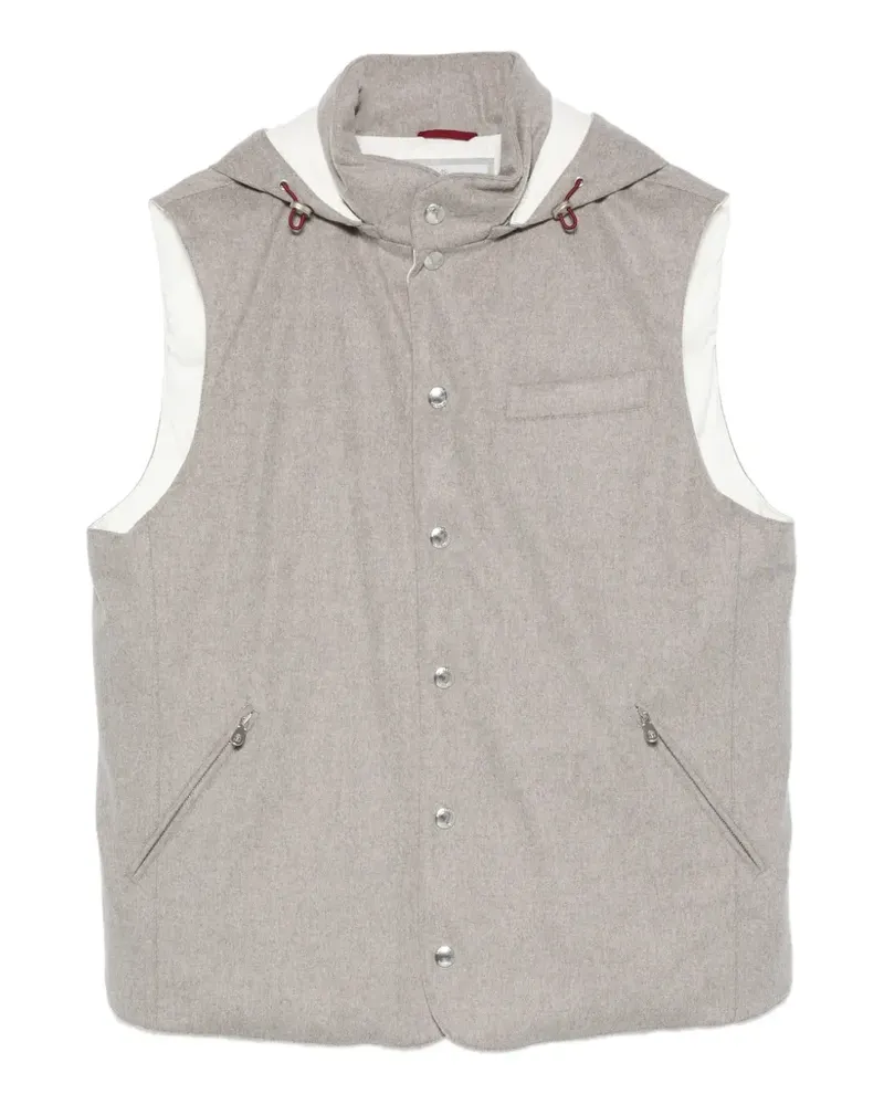Brunello Cucinelli hooded press-stud gilet - Grau Grau