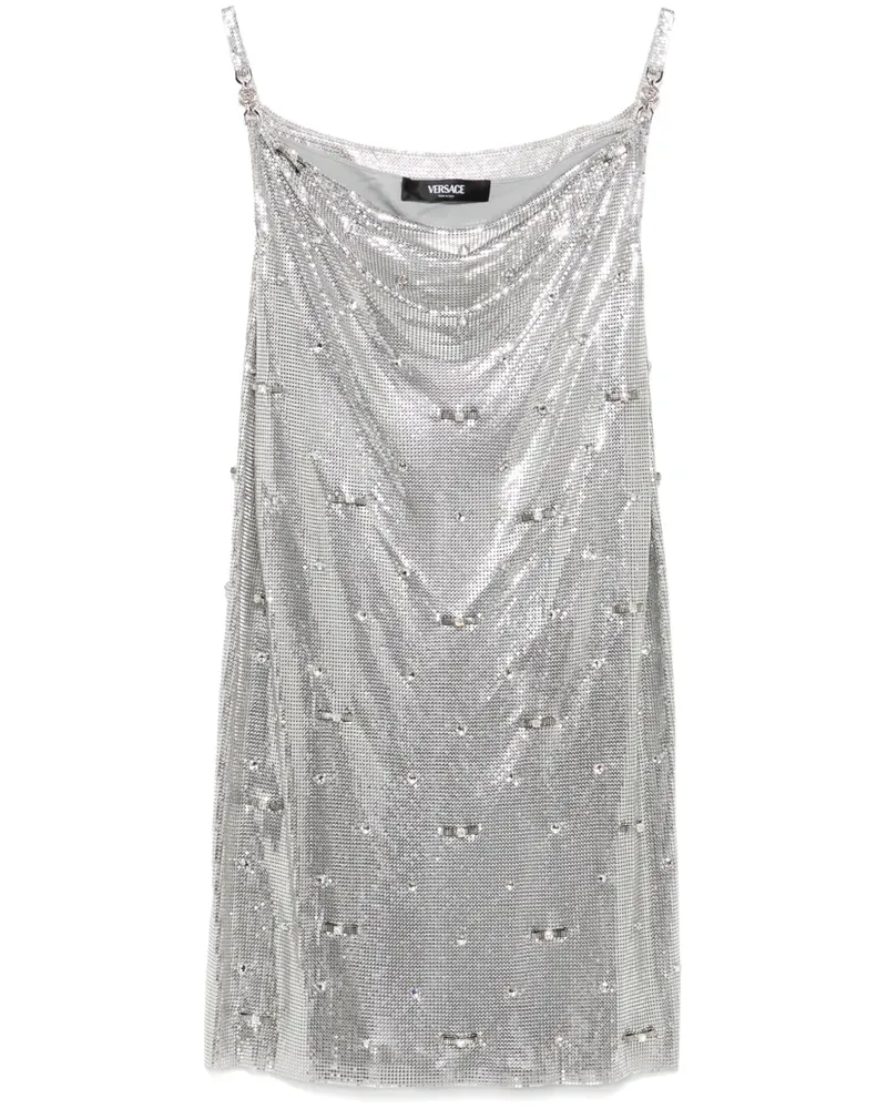 Versace Kleid aus Aluminium-Mesh - Silber Silber