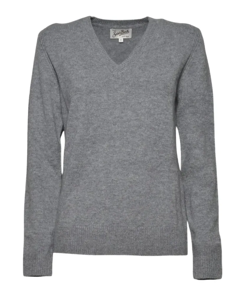 MC2 Saint Barth Strickpullover mit V-Ausschnitt - Grau Grau