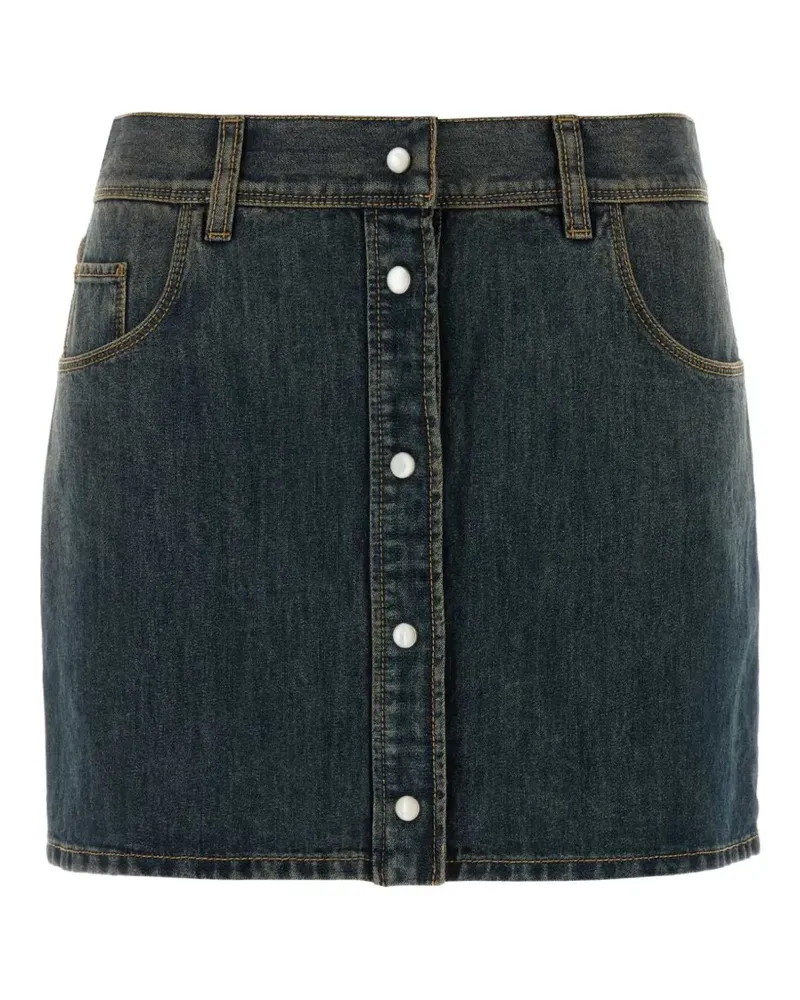 Fendi Gerader Rock mit Knöpfen - Blau Blau
