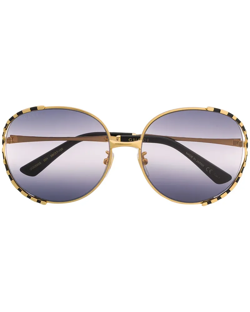 Gucci Gestreifte Sonnenbrille - Gold Gold