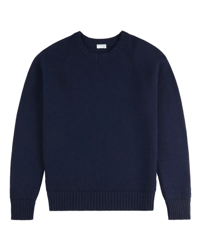 Fay elbow patch crew neck sweater - Blau Blau