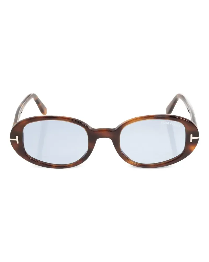 Tom Ford Iggy tortoiseshell-effect oval-frame sunglasses - Braun Braun