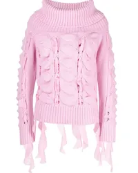 Blumarine Gestrickter Rollkragenpullover Rosa