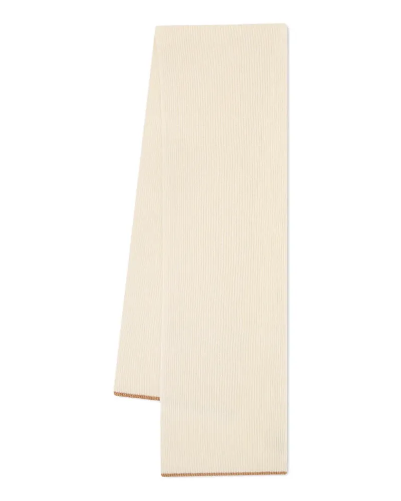 LARDINI ribbed-knit beanie hat and scarf set - Nude Nude