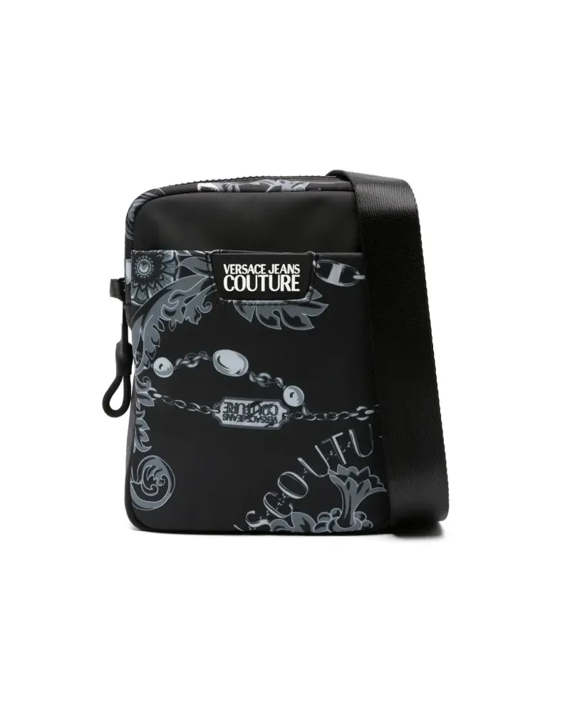 Versace Jeans Schultertasche mit Barockmuster - Schwarz Schwarz