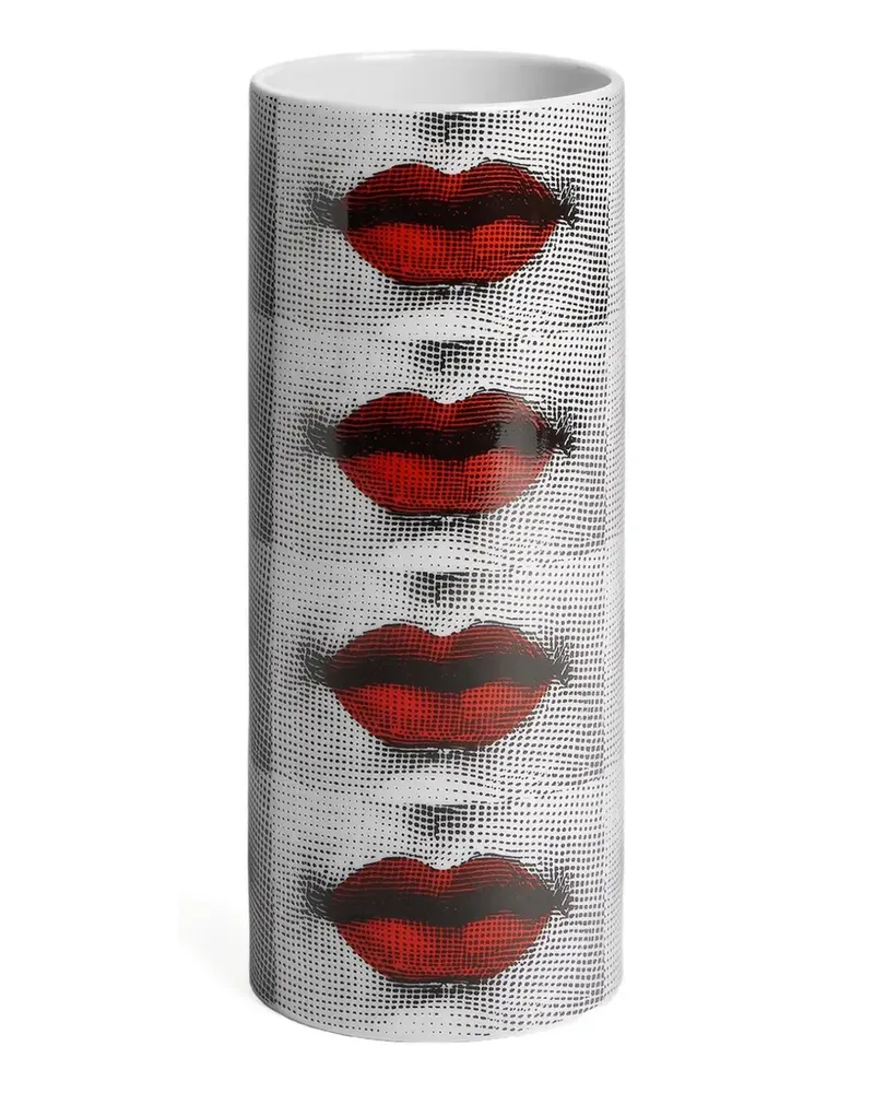 Fornasetti Vase mit Mund-Illustration - Grau Grau