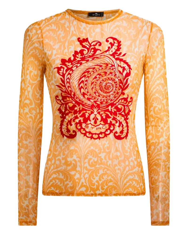 Etro Pullover mit Muschel-Print - Orange Orange
