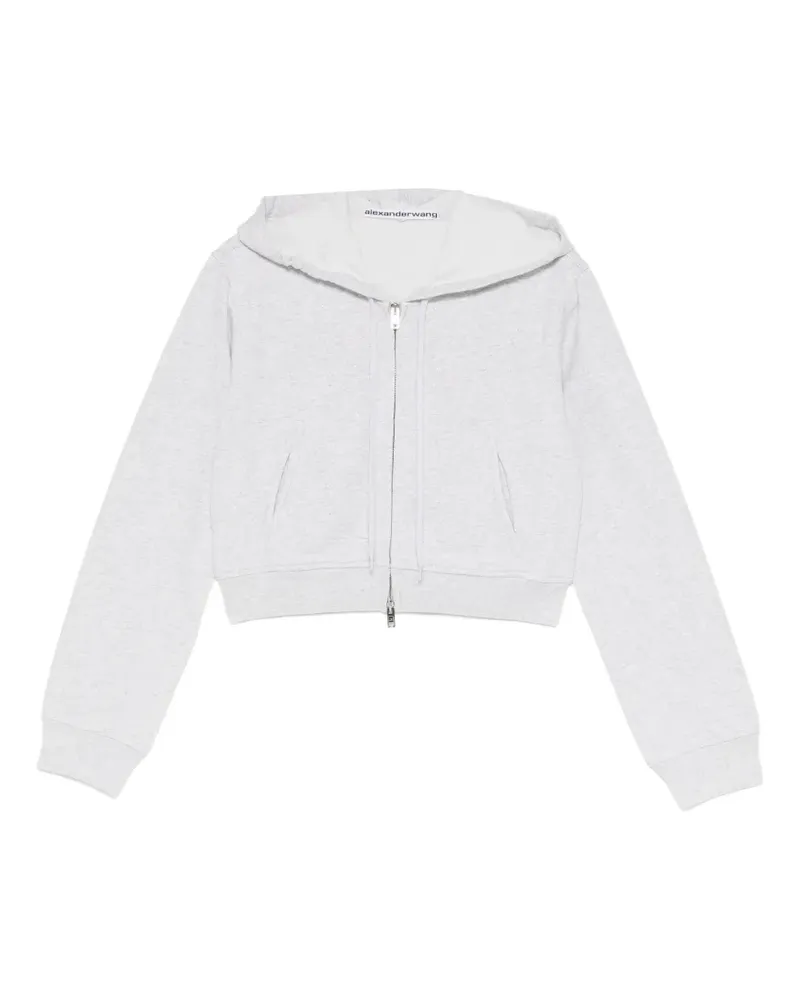Alexander Wang Cropped-Kapuzenjacke mit Reißverschluss - Grau Grau