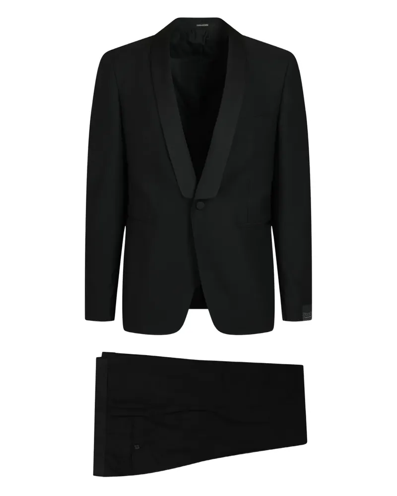 Tagliatore Einreihiger Anzug (3er-Set) - Schwarz Schwarz