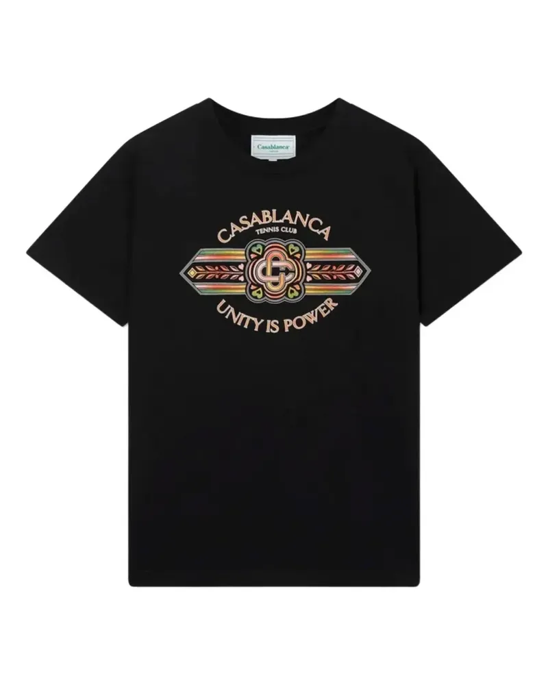 Casablanca Paris T-Shirt mit Unity is Power-Print - Schwarz Schwarz