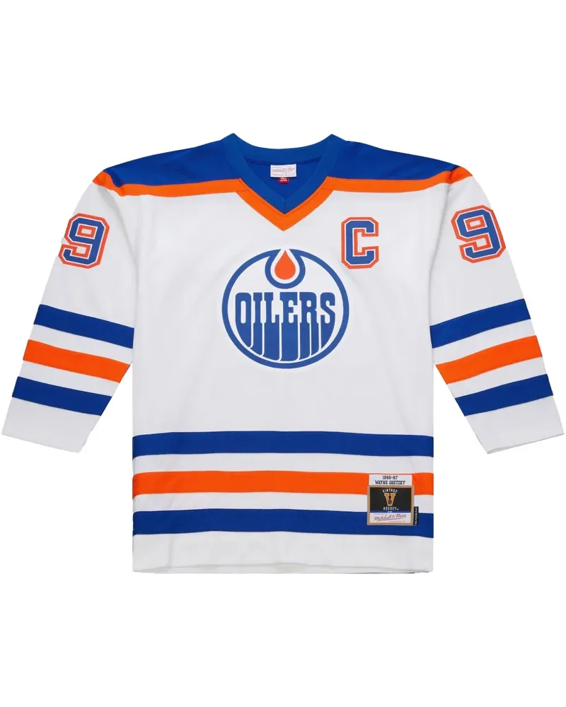 Mitchell & Ness 1986/87 Wayne Gretzky Edmonton Oilers Power Play "White" Trikot - Weiß Weiß