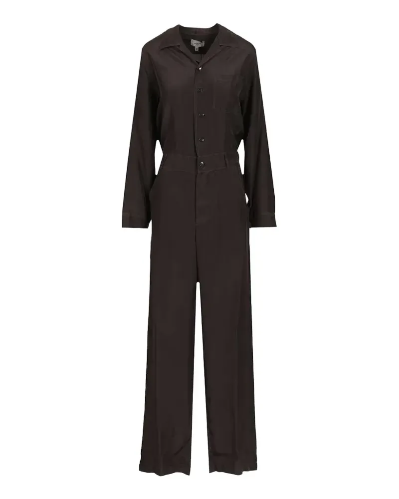 BARENA button pure silk jumpsuit - Braun Braun
