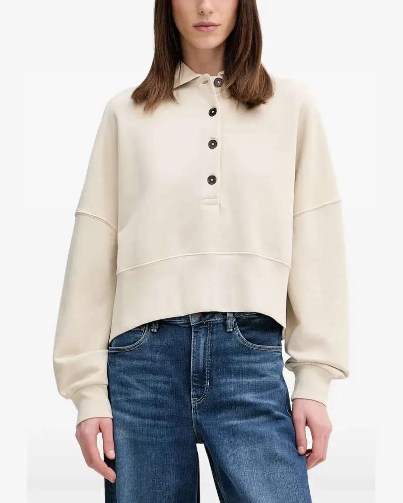 Marc O'Polo logo-embroidered button-up sweater - Nude Nude