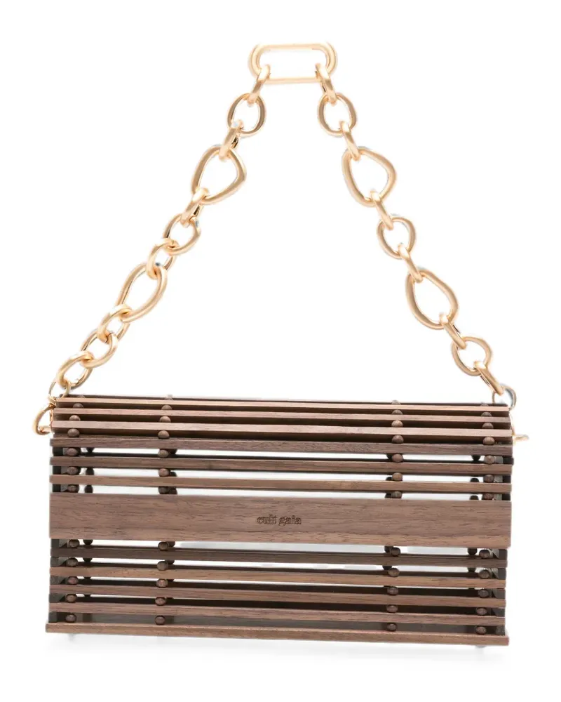 Cult Gaia Sylva chain-link shoulder bag - Braun Braun
