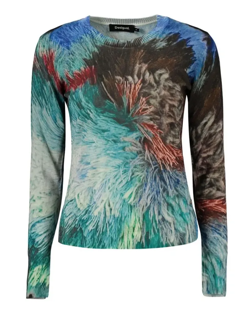 Desigual x C. Lacroix Leinenpullover mit grafischem Print - Blau Blau