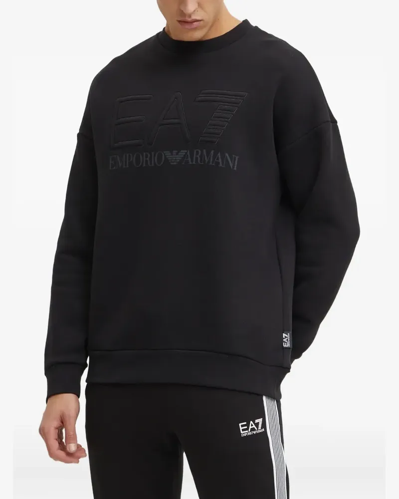 EA7 logo-embossed sweatshirt - Schwarz Schwarz