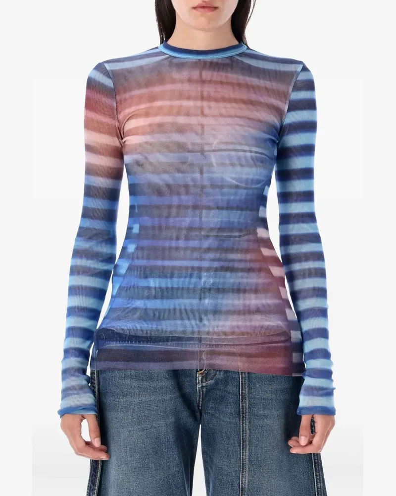 Jean Paul Gaultier Gestreiftes Oberteil - Blau Blau