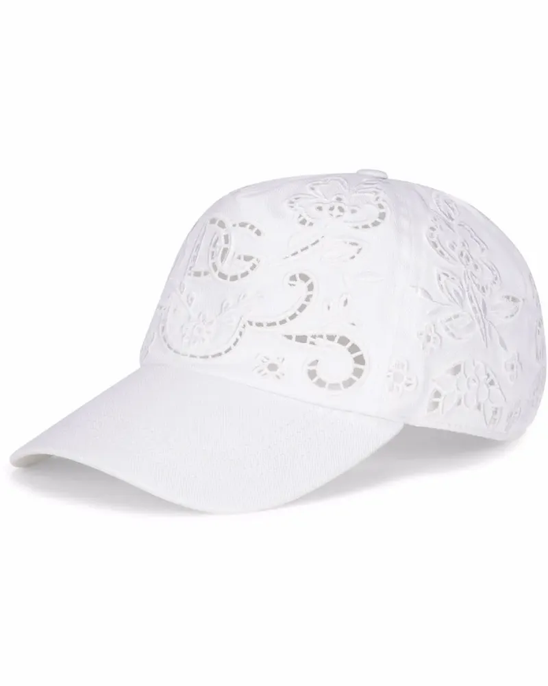 Dolce & Gabbana Baseballkappe mit Blumenstickerei - Weiß Weiß