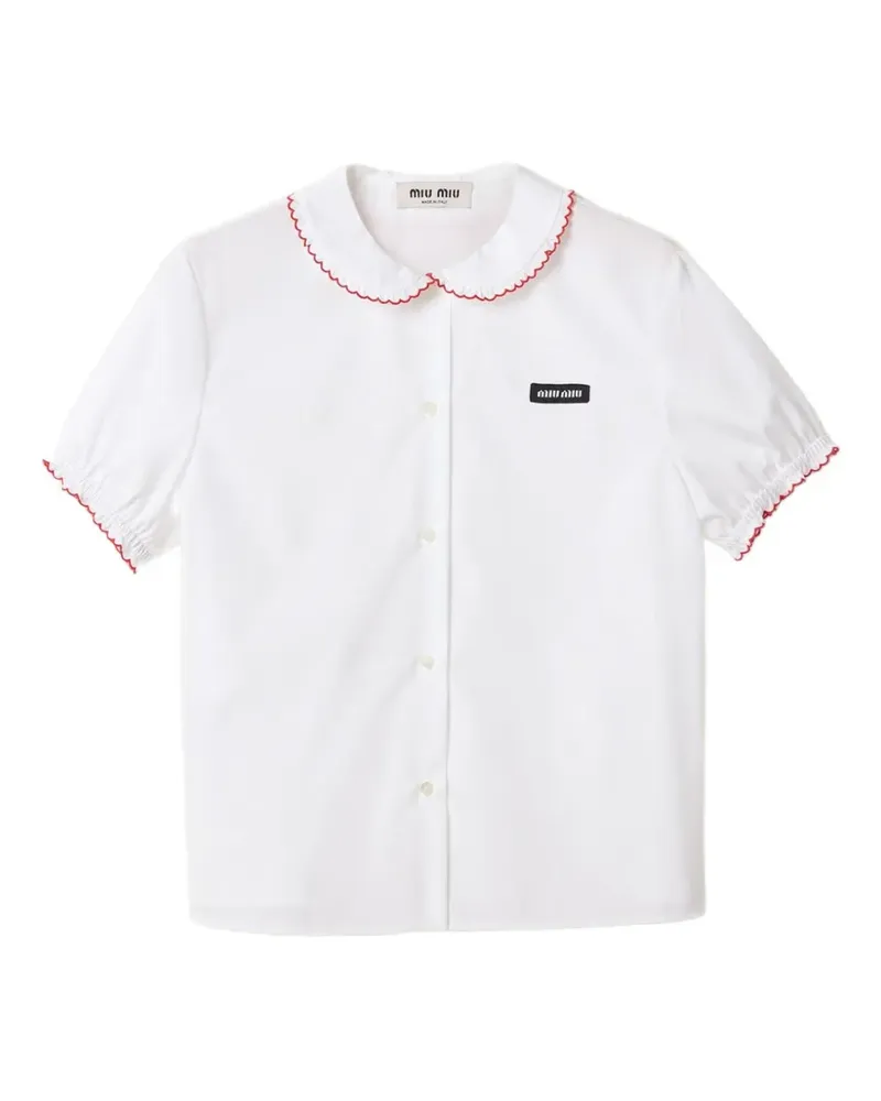 Miu Miu embroidered poplin shirt - Weiß Weiß