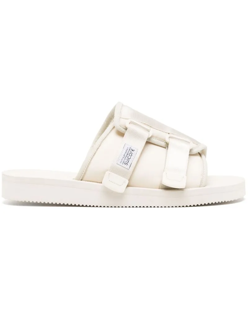 SUICOKE Kaw-Cab Pantoletten mit Logo-Patch - Nude Nude