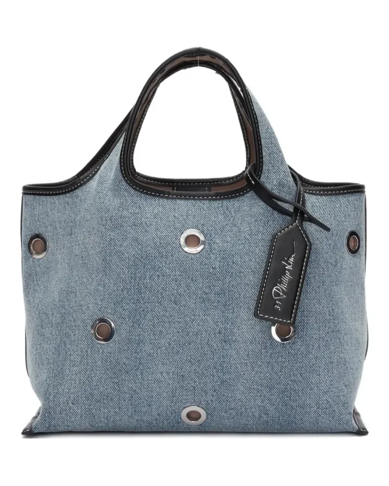 3.1 phillip lim mini denim eyelet detail tote bag - Blau Blau