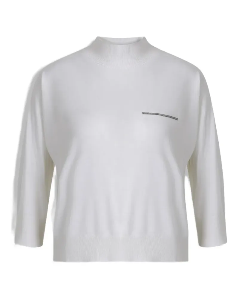 Peserico Pullover mit geripptem Saum - Weiß Weiß
