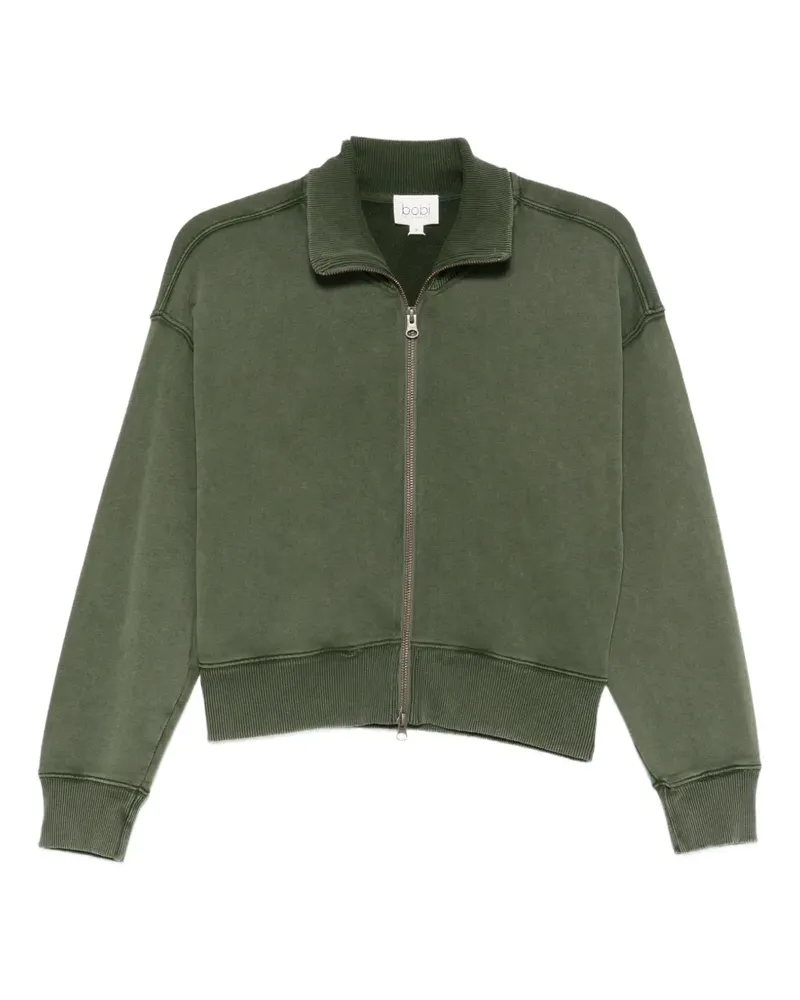 Bobi Sweatshirt mit kurzem Reißverschluss - Grün Grün