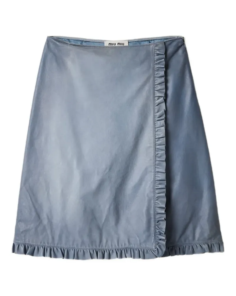 Miu Miu nappa-leather skirt - Blau Blau