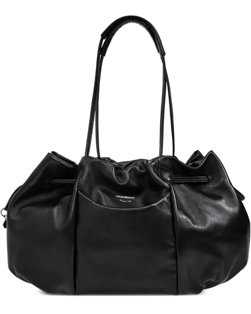 Emporio Armani Geraffte Handtasche - Schwarz Schwarz
