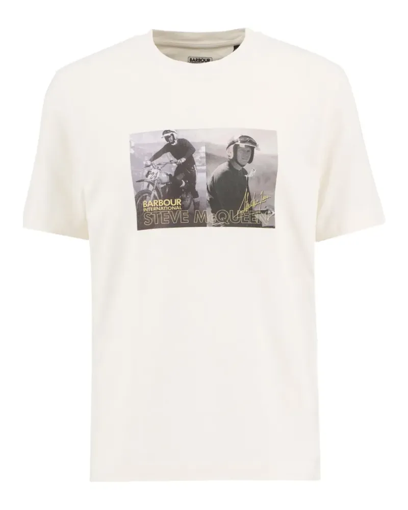 Barbour T-Shirt mit Steve McQueen-Print - Weiß Weiß
